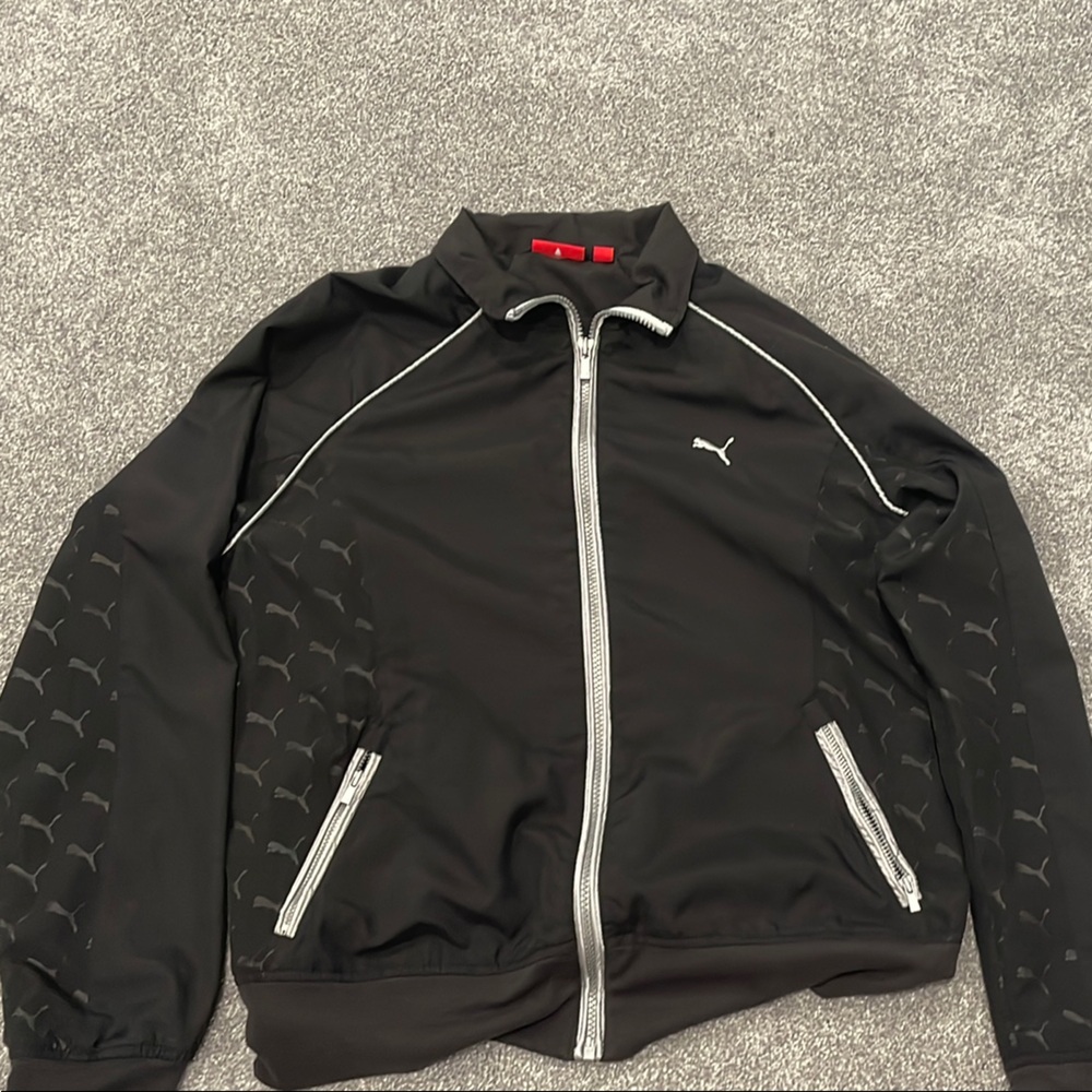 Puma Black and Gray women Bomber Jacket- large